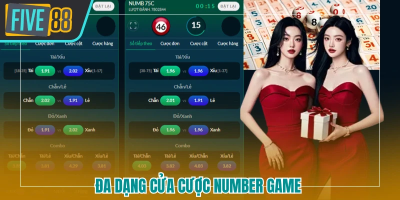 Đa dạng cửa cược Number game 